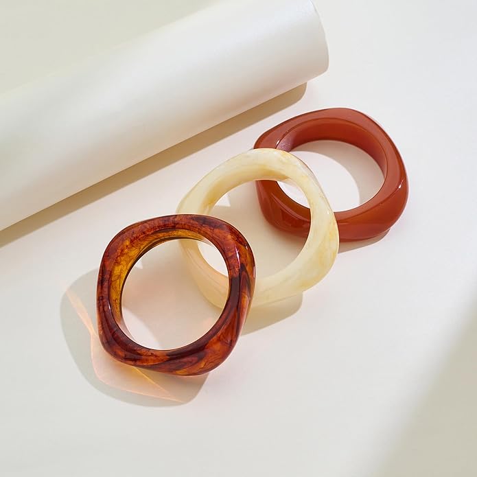 Acrylic Resin Bangles Bracelets for Women Wide Irregular Geometric Wristband Statement Bracelet Punk Chunky Acrylic Resin Bangle