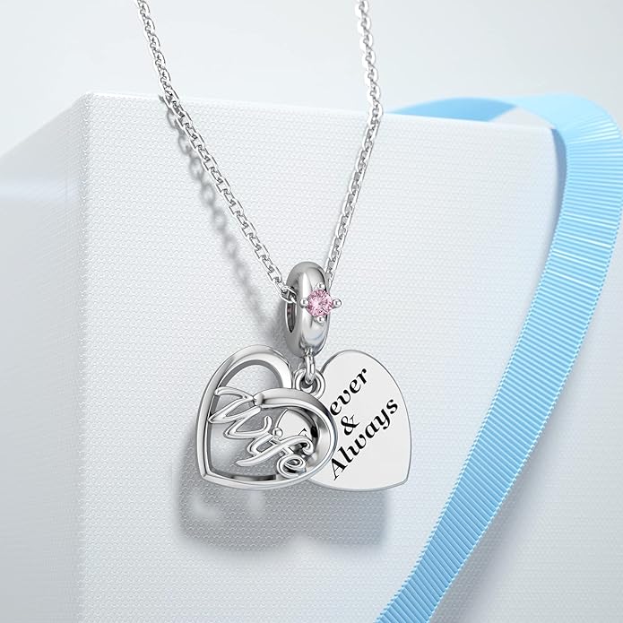 DALARAN Sister Mother Daughter Wife Charms for Bracelet Forever Always Love Charm for Birthday Christmas Sterling Silver Dangle Charm