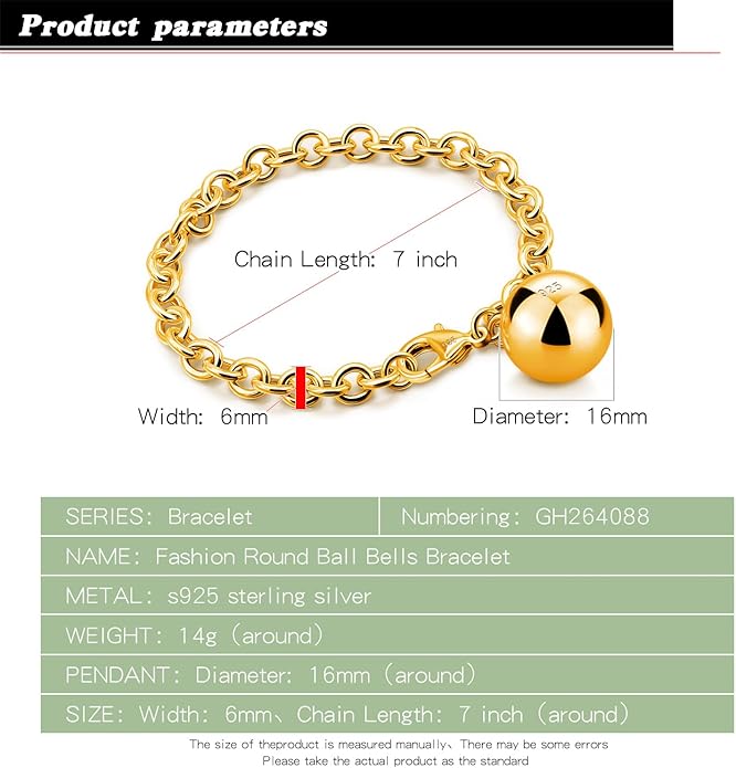 Dankadi Women 925 Sterling Silver Round Cable Wire Link Bracelet Charm Heart-Bell-Square-Circle Pendant Chain Bangle Fine Jewelry Gift For Wife Her