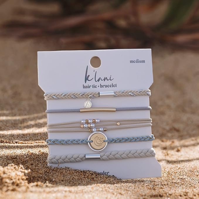 K'lani Hair Tie Bracelets for Women - Elastic Hair Bands That Double as Stylish Jewelry - Wonder - Large
