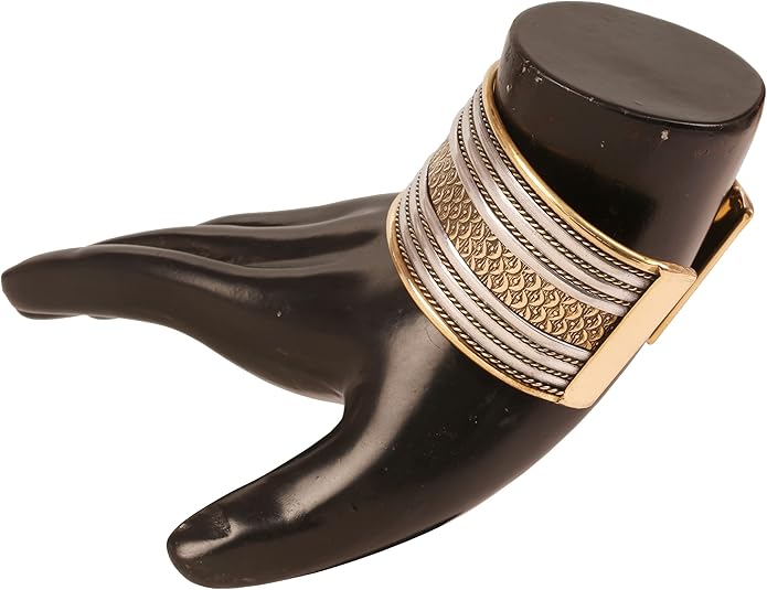 Touchstone Indian Bollywood Handcrafted Slip In Easy To Wear Stylish Wrist Enhancer Designer Broad Jewelry Cuff Bracelet For Women and Men.