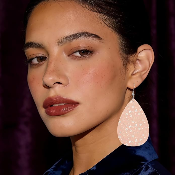 Teardrop Style Leather Earrings Outer Layer Silver Plating Hypoallergenic, Fashion Accessories Suitble Casual Outfits Parties Daily Wear for Sister Mom Wife Friends