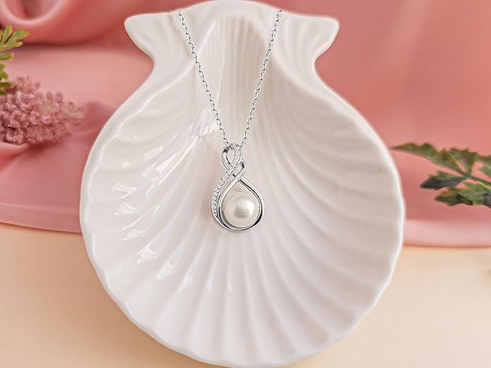 Gifts For Wife Wedding Anniversary - Mothers day gifts - AAA+ Real Pearl Necklaces For Women (18k Gold Plating 925 Sterling Silver) Mothers day necklace ideas Birthday Freshwater Pearl Necklace