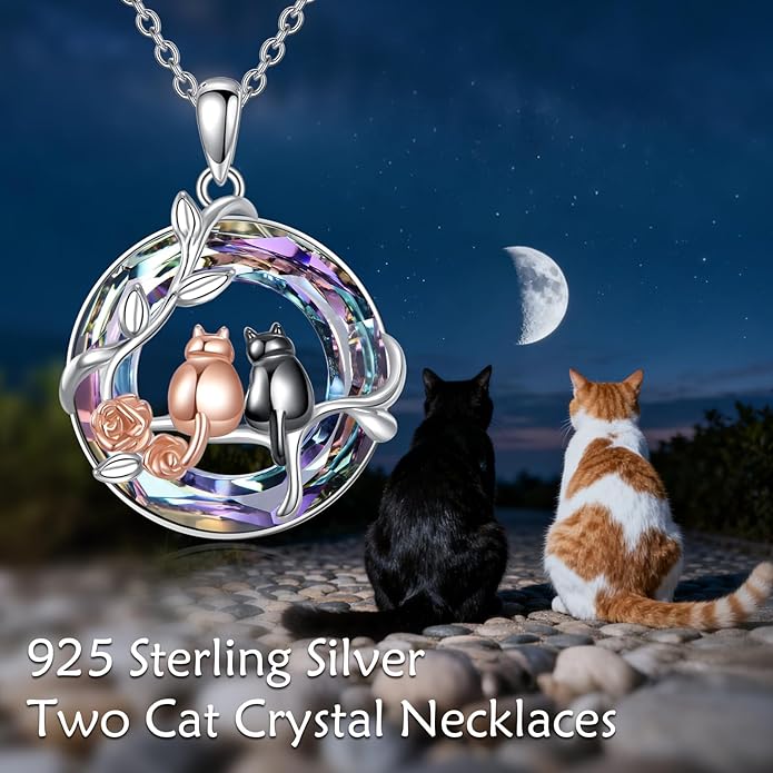 YFN 925 Sterling Silver Hummingbird/Cardinal/Cat Necklace for Women Animal Pendant with Adjustable 18"+2" Chain Jewelry Gift for Christmas, Valentine's Day, Mother's Day, Birthday-Gift Box Included
