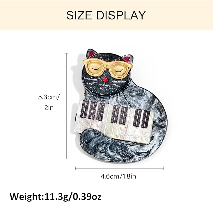 Cat Brooch Pin for Women Acrylic Lovely Cat Brooch for Clothes Bags Backpacks Animal Brooch Pin Accessory Gift