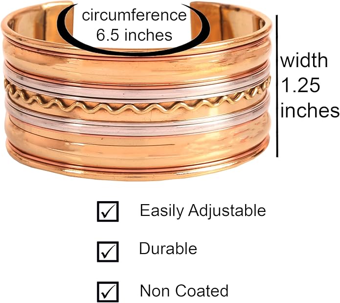 Touchstone Indian Bollywood Handcrafted Slip In Easy To Wear Stylish Wrist Enhancer Designer Broad Jewelry Cuff Bracelet For Women and Men.