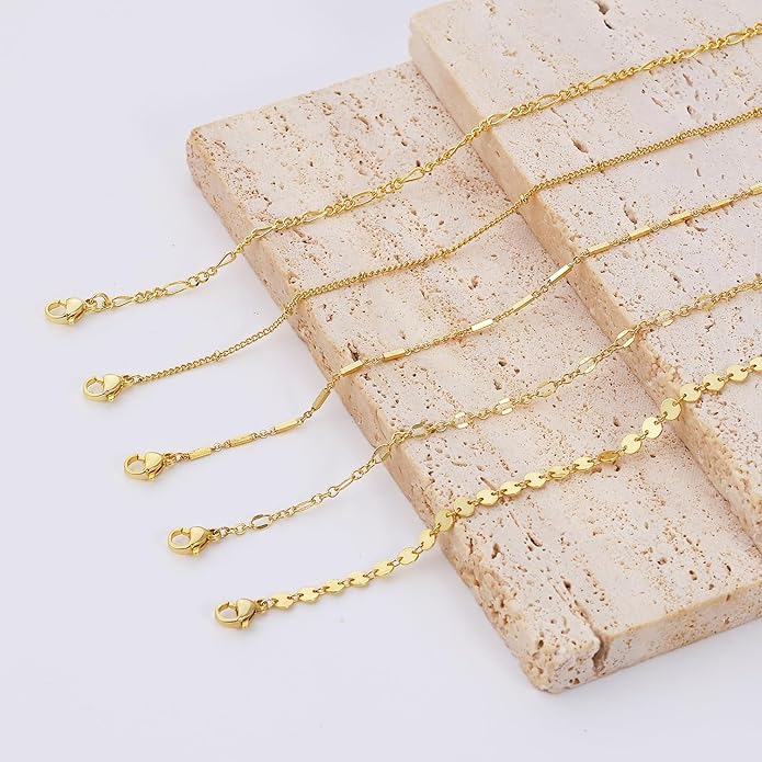DEARMAY 14K Gold Plated Bracelets for Women, Jewelry Sets Cute Tennis Beaded Bracelets Cuban Link Paperclip Chain Dainty Bracelet Pack Gifts