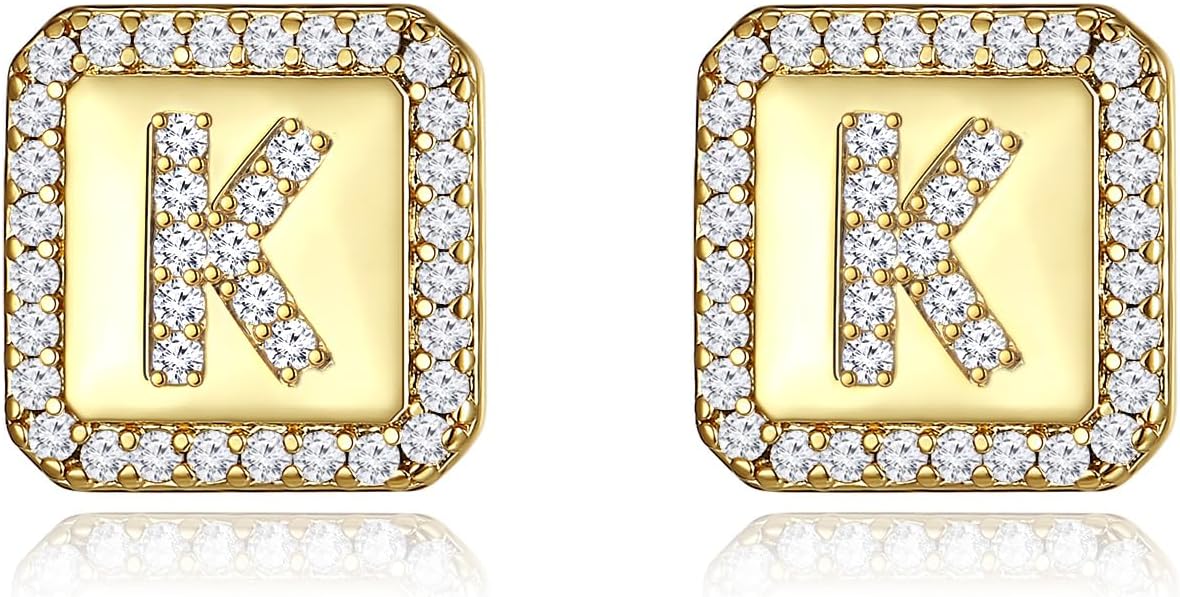 Gold Earrings for Women 24K Gold Filled Initial Earrings for Women S925 Earrings Gifts for Her