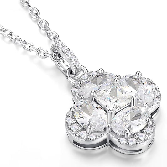 Iefil Valentines Day Gifts for Her - 925 Sterling Silver Birthstone Clover Necklace for Women, Anniversary Birthday Gifts for Wife Girlfriend Mom Daughter