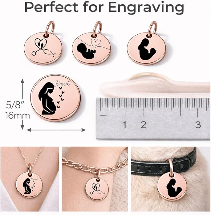 SM Design Pregnancy & New Baby Charm Set – Set of 4 Meaningful Stainless Steel Charms – Great for Crafting, Making Bracelets and Necklaces - Meaningful Keepsake Charms for Expecting & New Moms