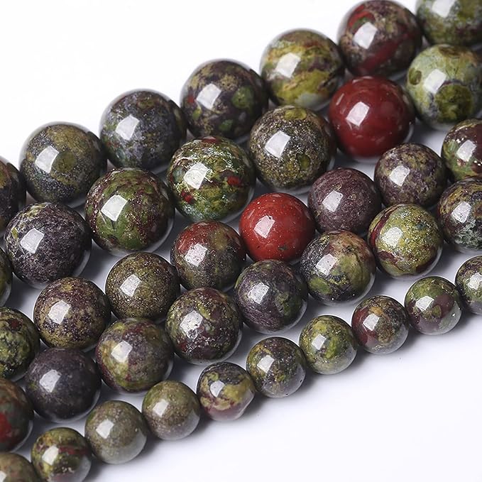 Natural Dragon Blood Jasper Beads Round Loose Energy Healing Stone Beads for Jewelry Making DIY Bracelet 6mm 60pcs 15 Inch