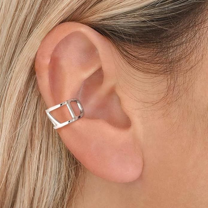 CHIC & ARTSY 925 Sterling Silver Ear Cuffs for Women, Non Piercing Clip On Cartilage Cuffs, Adjustable Fake Conch & Helix Earrings, Gold Plated & Oxidized Various Styles