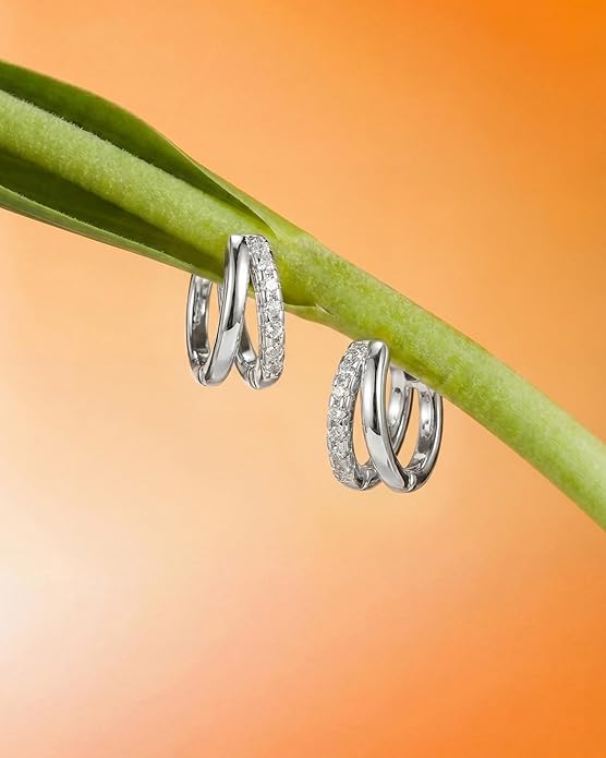 Gold Hoop Earrings for Women,14K Gold Plated Huggie Hoop Earrings for Gift