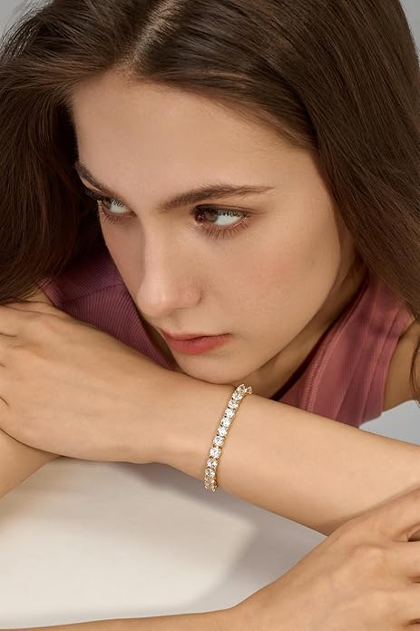 14K Gold Filled Tennis Bracelet for Women-3mm,4mm 5mm CZ Stone Classic Gold Bracelet for Women, Valentines, Mothers, Christmas Jewelry Gift for Women
