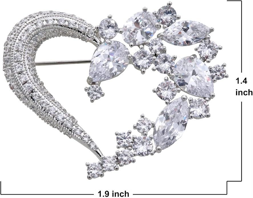 Brooch Pins for Women Girls Fashion Flower Crystal Rhinestone Pearl Jewelry