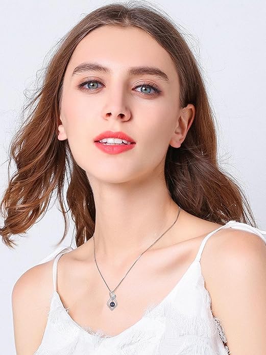 Tahitian Black Pearl 18K White Gold Plated Sterling Silver Heart/Infinity/Four Leaf Clover Pendant Necklace Jewelry Gifts for Women Wife Mom Girlfriend Wedding Birthday Anniversary Christmas