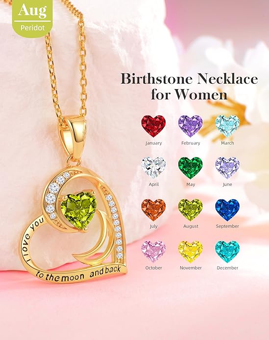Heart Gold Necklace for Women Birthday Gifts for wife Jewelry for Wife Necklace for Girlfriend Mom Daughter Gold Jewelry for Women