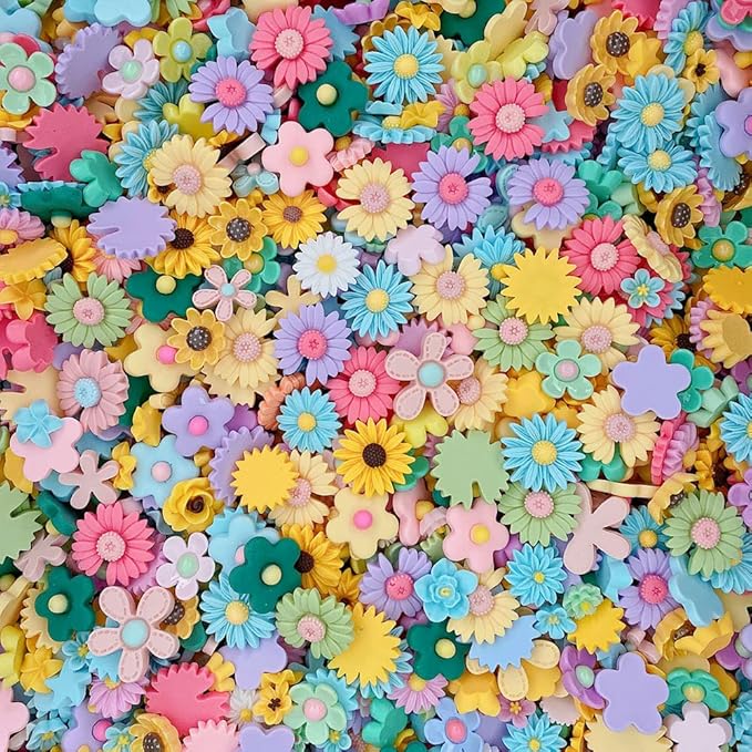 100pcs Cute Slime Charms Mixed Set Resin Flatback for DIY Craft Making and Ornament Scrapbooking Beads Assorted Candy Fruit Cake Christmas Gifts Trellis Resin Ornament Kit Making Supplies