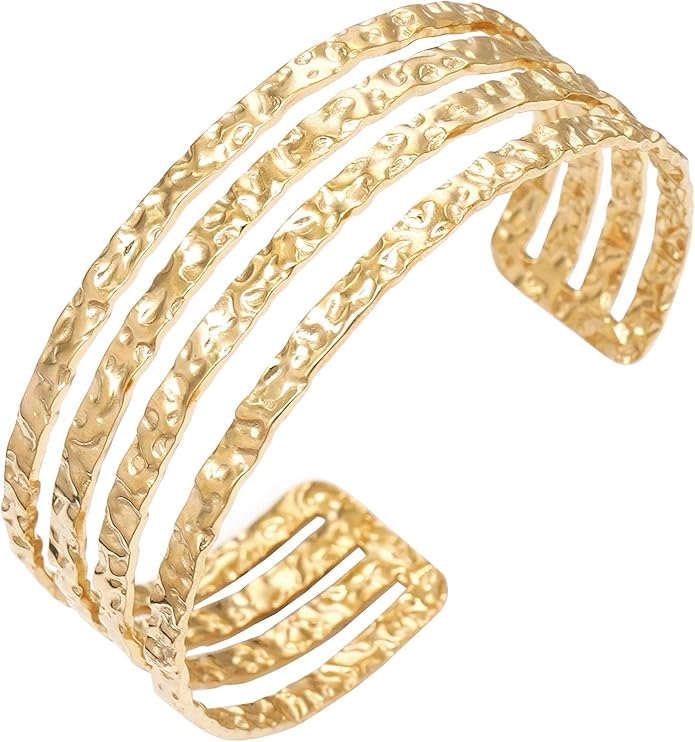 Multi-layer Cuff Bracelet for Women Cross Wire Bracelets Open Wide Cuff Gold Bangle Bracelet