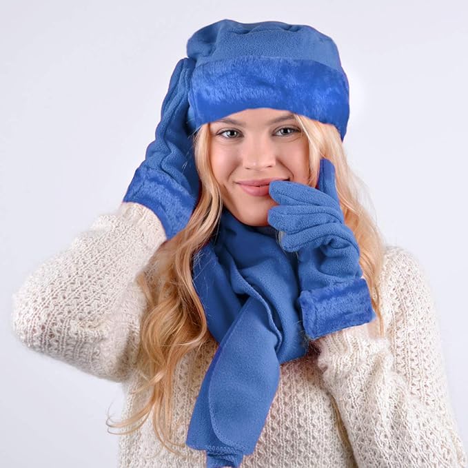 boxed-gifts Women's Warm Fleece Winter - Women's Hat and Glove Set + Hats Gloves Scarves for Women