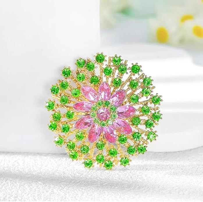 Rhinestone Crystal Flower Brooch Pin Sparkling Large Crystal Sunflower Brooch Vintage Floral Lapel Pins Rhinestone Flower Bouquet Broochs Rose Snowflake Broochs Wedding Bridal Dress Jewelry for Women