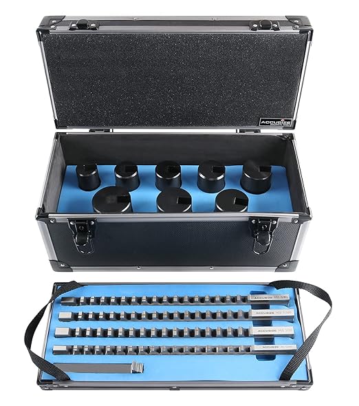Accusize Industrial Tools No 40A H.S.S. Keyway Broach Sets in Fitted Box, 32 Combinations, 5100-0042