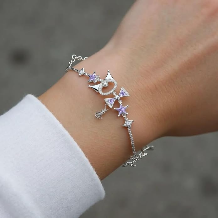 2 Pcs Rhinestone Charm Bracelet Set for Women,Cute Design Adjustable Bracelets for Everyday & Special Occasions