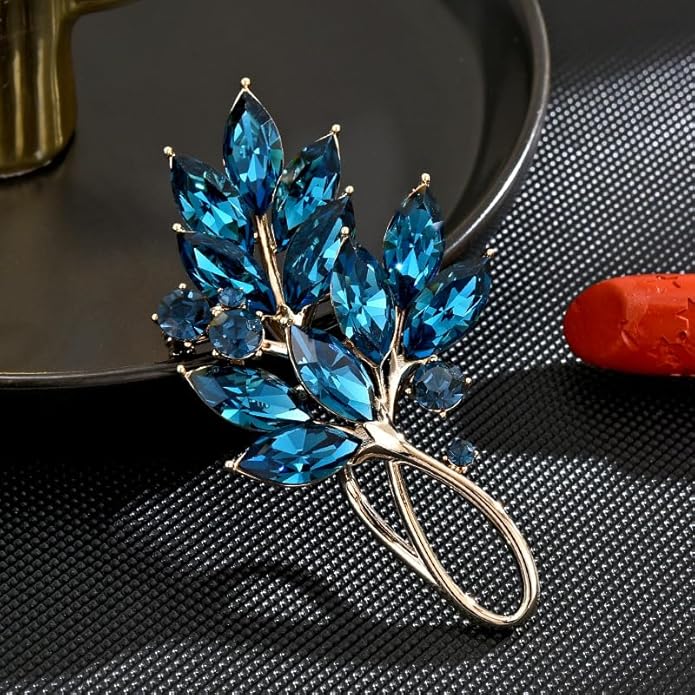 Leaf Brooches Rhinestone Freshwater Pearls Ginkgo Leaves Brooch Pin 18k Gold Plated Leaves Lapel Pins Jewelry Valentine's Day Birthday Gifts for Women Girls