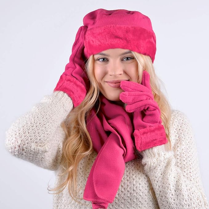 boxed-gifts Women's Warm Fleece Winter - Women's Hat and Glove Set + Hats Gloves Scarves for Women