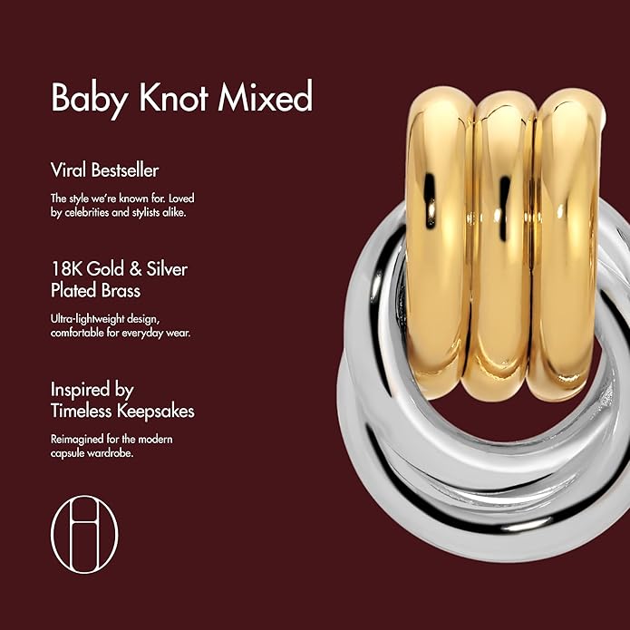 Heaven Mayhem Baby Knot Earrings – Modern Twisted Knot Design – Bold Everyday Jewelry