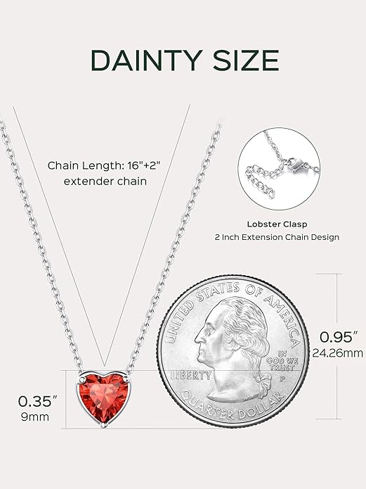 ChicSilver 925 Sterling Silver 12 Months Sparkling Round Cut Created Birthstone Pendant Necklace, 16 Inch Rolo Chain