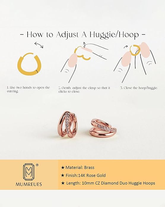 Gold Hoop Earrings for Women,14K Gold Plated Huggie Hoop Earrings for Gift