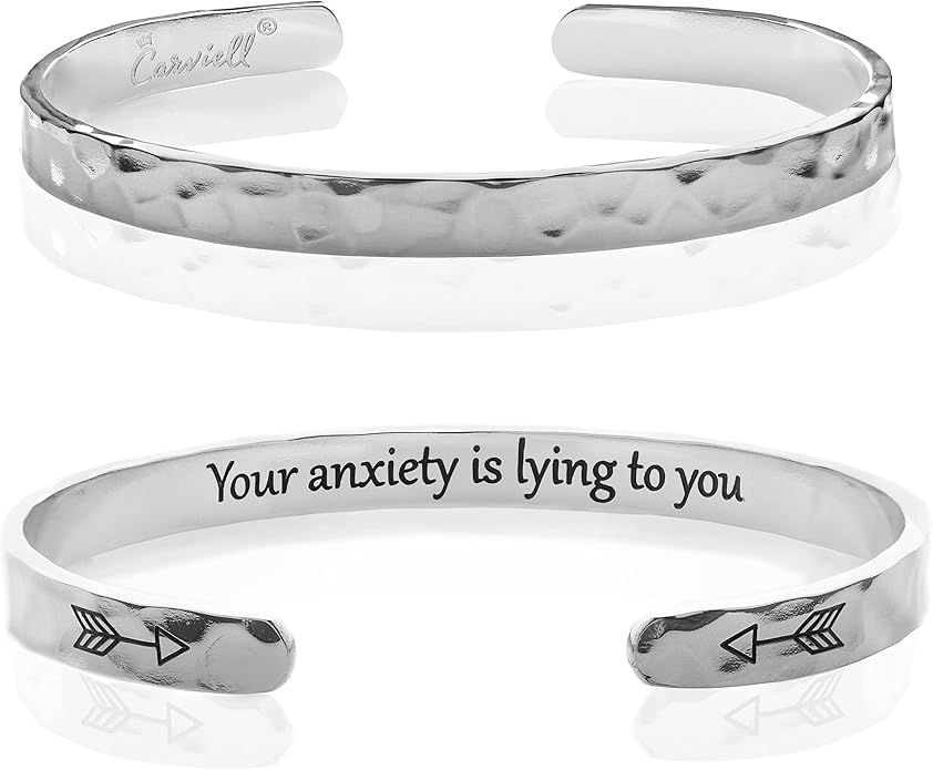 Carviell Engraved Cuff Bracelets for Women – Inspirational, Friendship, Love, Mom, Daughter, Sister, Christian, Graduation, Memorial & Wedding Gifts – 80+ Phrases – Stainless Steel, Gift-Ready
