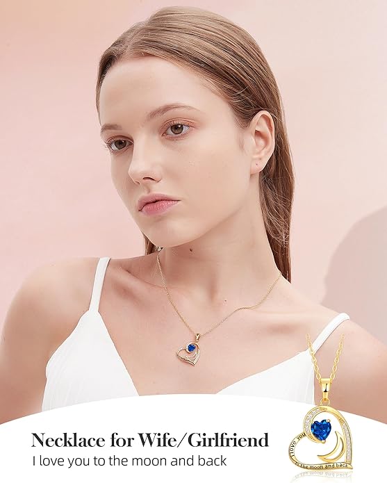 Heart Gold Necklace for Women Birthday Gifts for wife Jewelry for Wife Necklace for Girlfriend Mom Daughter Gold Jewelry for Women