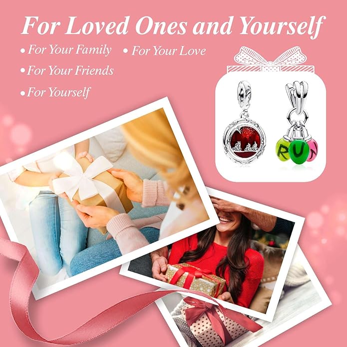 Cute Fashion Heart Charms,S925 Sterling Silver Charm,Bead for Bracelets and Necklaces,For Women Jewelry Present