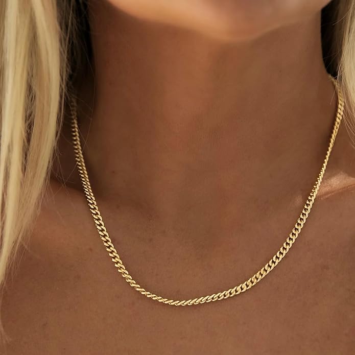 Gold Layered Necklaces for Women, 14K Gold Plated Dainty Gold Chain Choker Necklace Stack, Herringbone Gold Necklaces Set