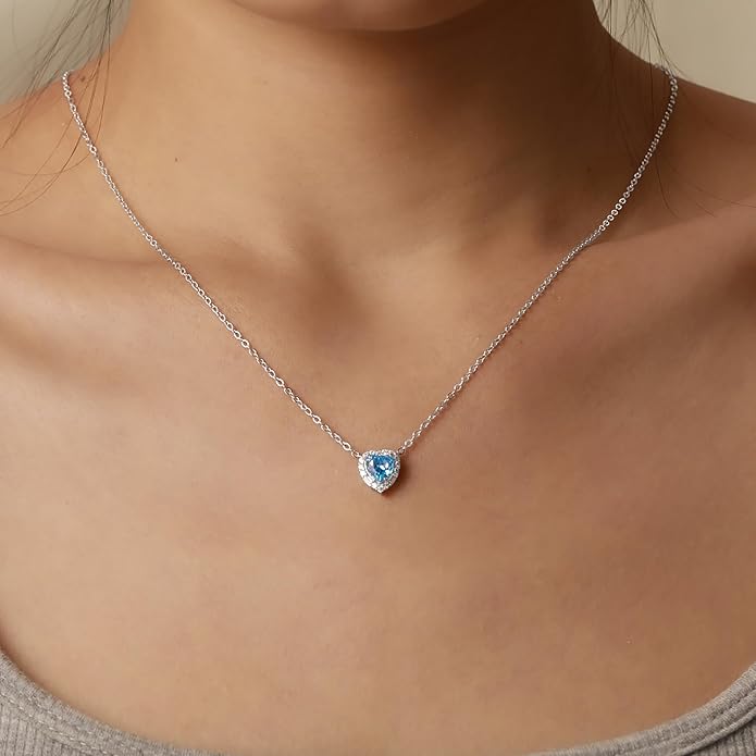 LOVECOM Valentines Gifts S925 Sterling Silver Heart Necklace for Women Dainty 14k Gold Plated CZ Infinity Double Cross Star Pendant Choker Necklaces Trendy Bead Chain Jewelry Gifts for Mom Daughter
