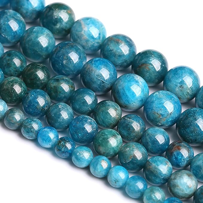 12MM 32PCS Natural Stone Blue Apatite A Grade Loose Beads for Jewelry Making DIY Bracelet