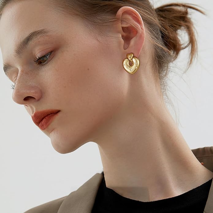 Clip on Earrings for Women Hypoallergenic Statement Retro Clip Earrings 14K Gold/Silver Plated Hoop Dangle Earrings 5A Cubic Zirconia Round Multiple Styles for Women Fashion Trendy Jewelry Gifts