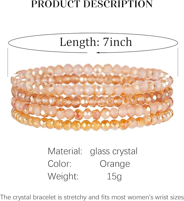 Noessla Beaded Boho Stretch Bracelet Colorful Stackable Crystal Beads Bracelets Trendy Costume Jewelry Mothers Day Gifts for Women