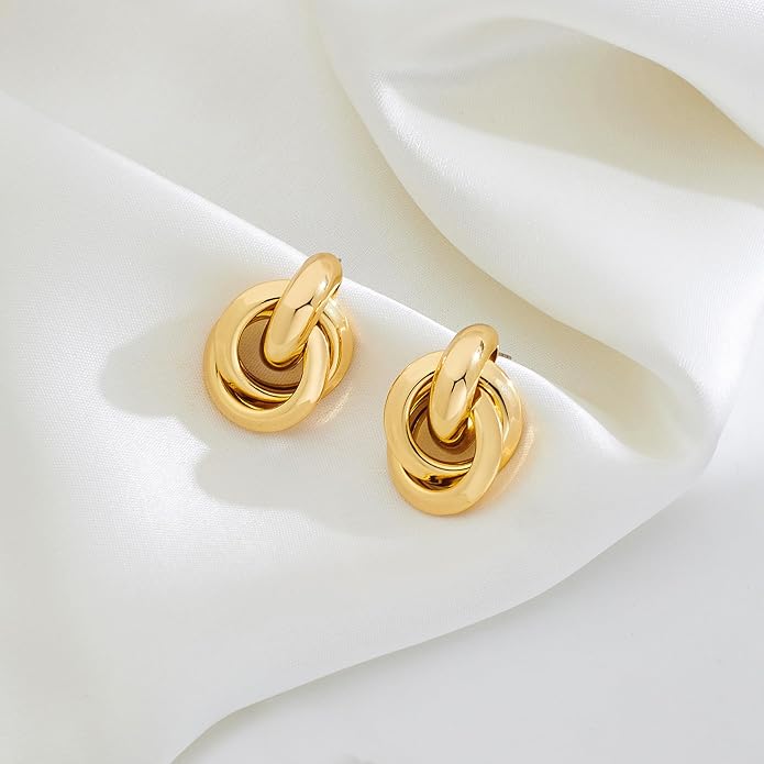 Gold Geometric Drop Dangle Earrings for Women Long Link Dangle Earrings Jewelry Gift