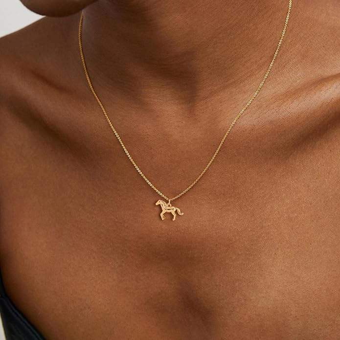 14K Gold Plated Dainty Pendant Butterfly Bead Boot Bee Baseball Flower Compass Airplane Heart Hummingbird Tree Necklace Simple Jewelry Gift for Women
