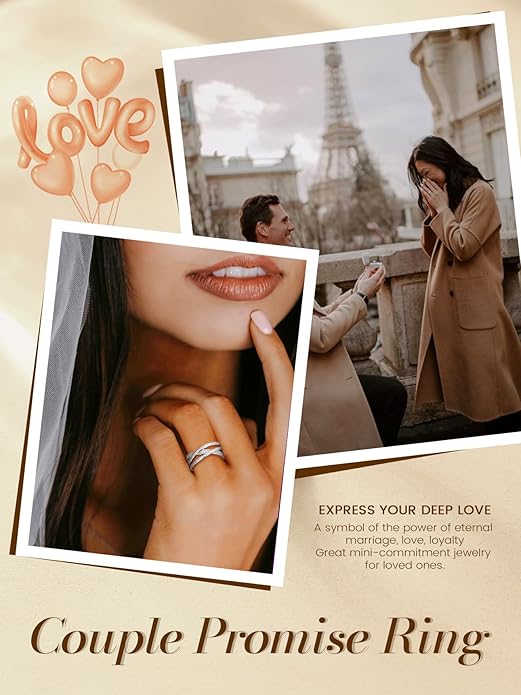Bestyle 925 Sterling Silver Simulated Diamond CZ Criss Cross Ring for Women, Infinity Love Statement Rings CZ Eternity Engagement Wedding Band Ring for Her