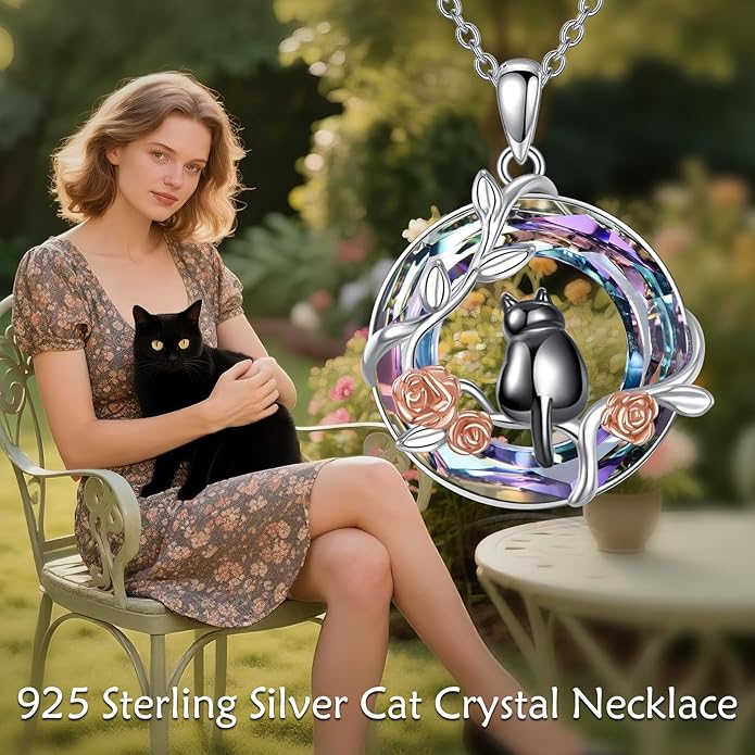 YFN 925 Sterling Silver Hummingbird/Cardinal/Cat Necklace for Women Animal Pendant with Adjustable 18"+2" Chain Jewelry Gift for Christmas, Valentine's Day, Mother's Day, Birthday-Gift Box Included
