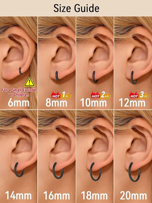 FaithHeart Sterling Silver Hoop Earrings for Women, Hypoallergenic Huggie Hoop Earrings Lightweight Small Cartilage Earrings Hoop Earring Dainty Everyday Earrings 6/8/10/12/14/15/16/18/20mm