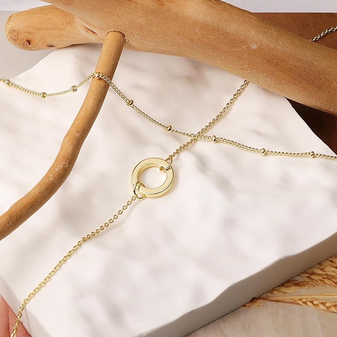 BOUTIQUELOVIN 14K Gold Plated Lock Necklace for Women Paperclip Link Chain Padlock Necklace Non-Tarnish