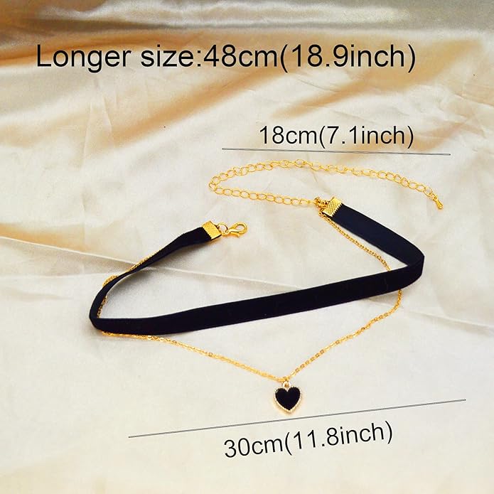 MOMOCAT Heart Necklace Adjustable Red Choker Classic Collar Necklaces for Women and Girls Velvet Chocker Necklace