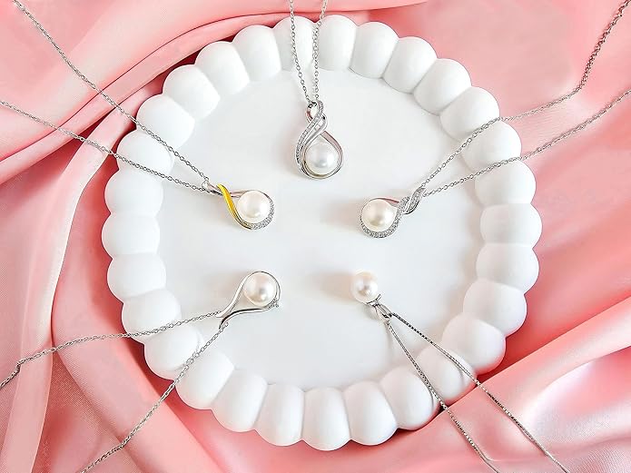 Gifts For Wife Wedding Anniversary - Mothers day gifts - AAA+ Real Pearl Necklaces For Women (18k Gold Plating 925 Sterling Silver) Mothers day necklace ideas Birthday Freshwater Pearl Necklace