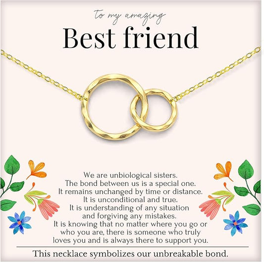 HOPE LOVE SHINE Best Friend Gift for Women - Meaningful BFF Friendship Necklace, Jewelry 16+2", 14k Gold Plated Sterling Silver