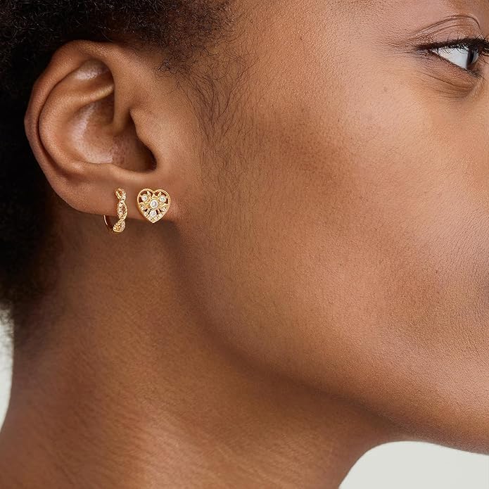MYEARS Women Earrings Gold Huggie Hoop Ear Stud Cuff 14K Small Simple Hypoallergenic Everyday Jewelry